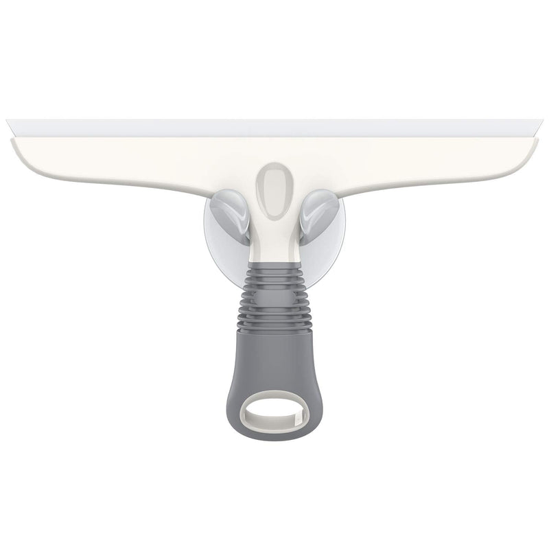 [Australia] - MR.SIGA Multi-Purpose Silicon Squeegee for Window, Glass, Shower Door, Car Windshield, Heavy Duty Window Scrubber, includes Suction Hook, 10 inch, White & Grey, 1 Pack White & Gray 10 inch (Pack of 1) 