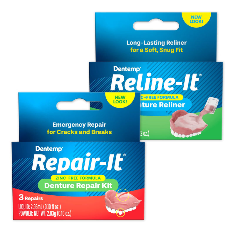 [Australia] - Dentemp Repair-it Denture Repair Kit & Reline-it Denture Reliner - Denture Kit (Multi-Pack) - Refit and Tighten Dentures for Both Upper & Lower Denture - Repair Broken Dentures & Loose Teeth 