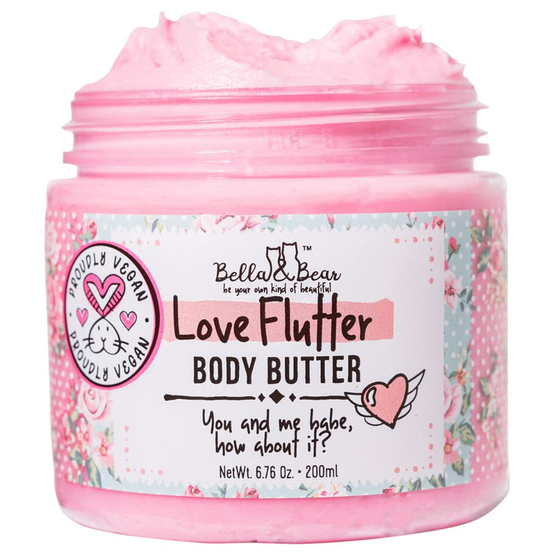 [Australia] - Bella & Bear Love Flutter Body Butter - Hydrating Cream for Soft, Smooth Skin | Perfect for Stretch Marks & Scars | 6.7oz of Nourishing Love 