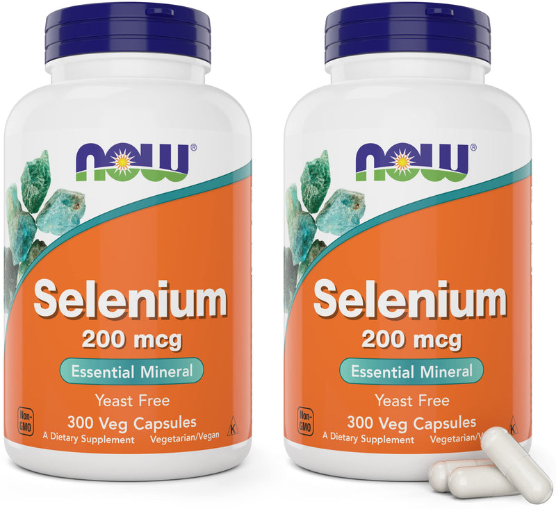 [Australia] - Now Foods Selenium 200mcg Capsules, 300 Count (Pack of 2) - L Selenomethionine Mineral Supplement for Women & Men - Veg Caps, Non-GMO, Vegan Friendly, Yeast-Free 