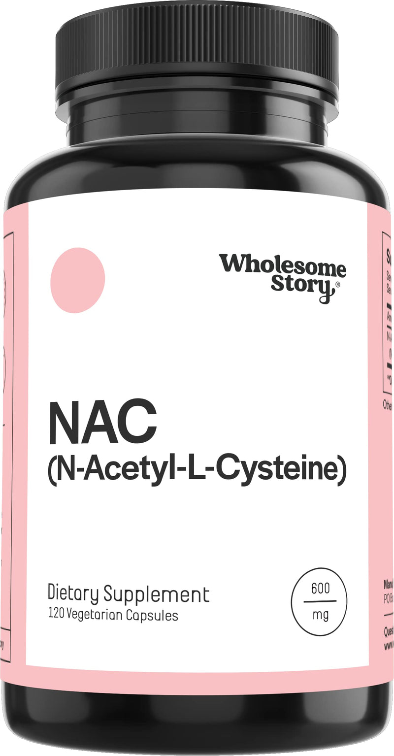 [Australia] - Wholesome Story NAC Supplement N Acetyl Cysteine 600 mg | Liver, Lung, & Fertility Support | 120 Capsules | 30 Day Supply 