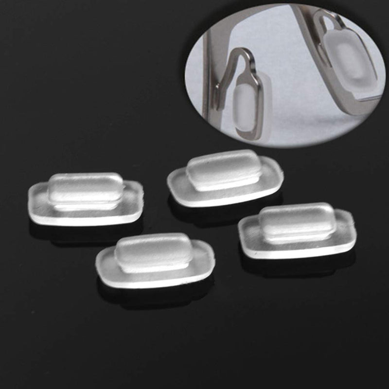 [Australia] - Eyeglass Nose Pads 11mm 4Pairs Nose Pieces Replacement Square Rectangle Push Slide Slip in Silicone Nosepads for Eye Glasses Eyeglasses Sunglasses for Costa Maui and More 