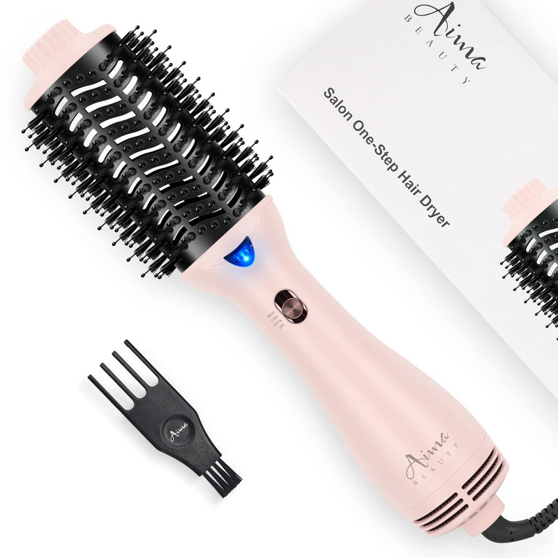 [Australia] - Hair Dryer Brush, Aima Beauty One Step Hair Dryer and Styler Volumizer with Negative Ion for Reducing Frizz and Static, Hair Styling Tools, Pink Oval Brush - 2.3inch/58mm - Pink 