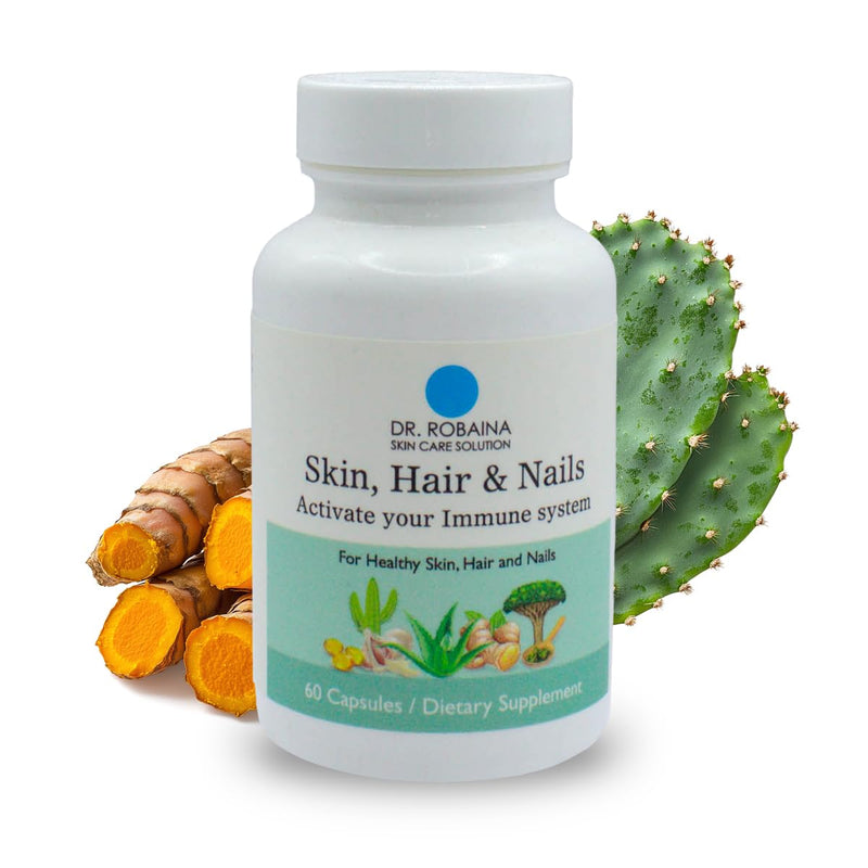 Dr. Robaina Skin Care Solution - Skin, Hair & Nails Capsules - Immune Support - 60 Dietary Supplement Capsules White