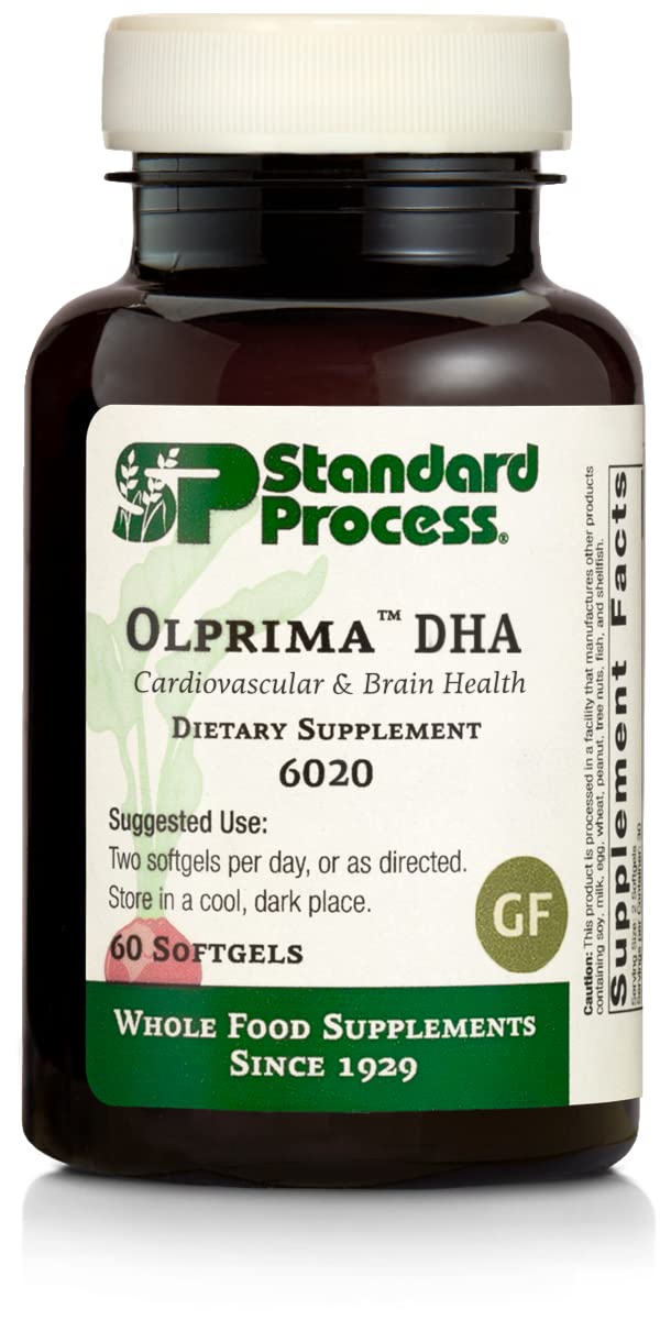 [Australia] - Standard Process Olprima DHA - Whole Food Cognitive Health, Brain Health and Heart Health, Astaxanthin, DPA and DHA with Omega 3 Tuna Fish Oil and Rosemary - Gluten Free - 60 Softgels 