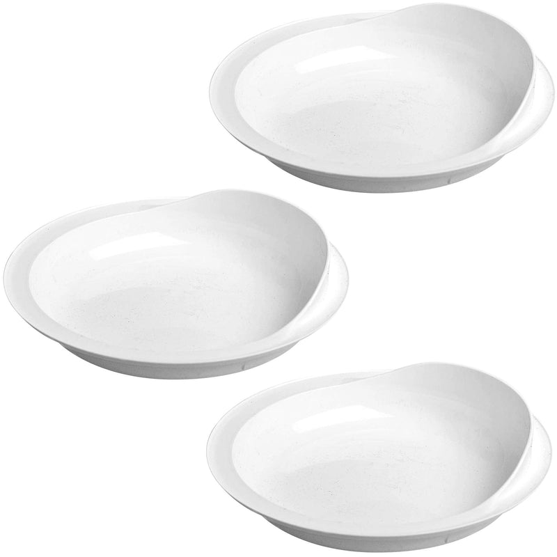 [Australia] - 9" Scoop Plate High-Low Adaptive Bowl - 3 Pack - Dish for Disabled, Handicapped, and Elderly Adults with Special Needs from Parkinsons, Dementia, Stroke or Tremors - PSC 996 