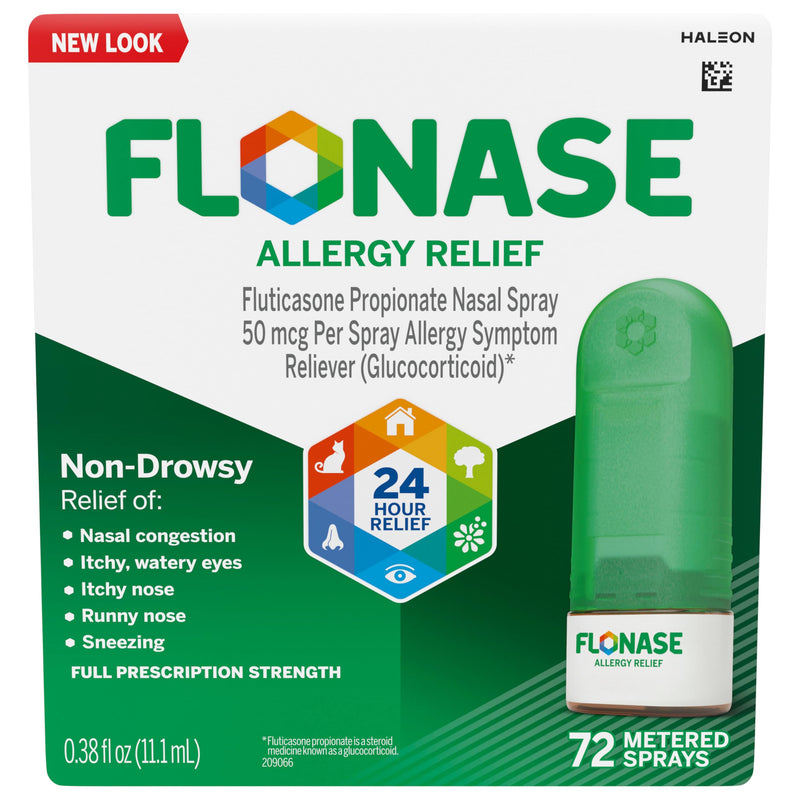 [Australia] - Flonase Allergy Relief Nasal Spray, 24 Hour Non Drowsy Allergy Medicine, Metered Nasal Spray - 72 Sprays - Fall and Seasonal Allergy Relief 
