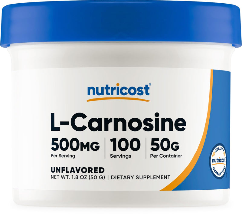 Nutricost L-Carnosine Powder 50 Grams (100 Servings) - Non-GMO 1.8 Ounce (Pack of 1)