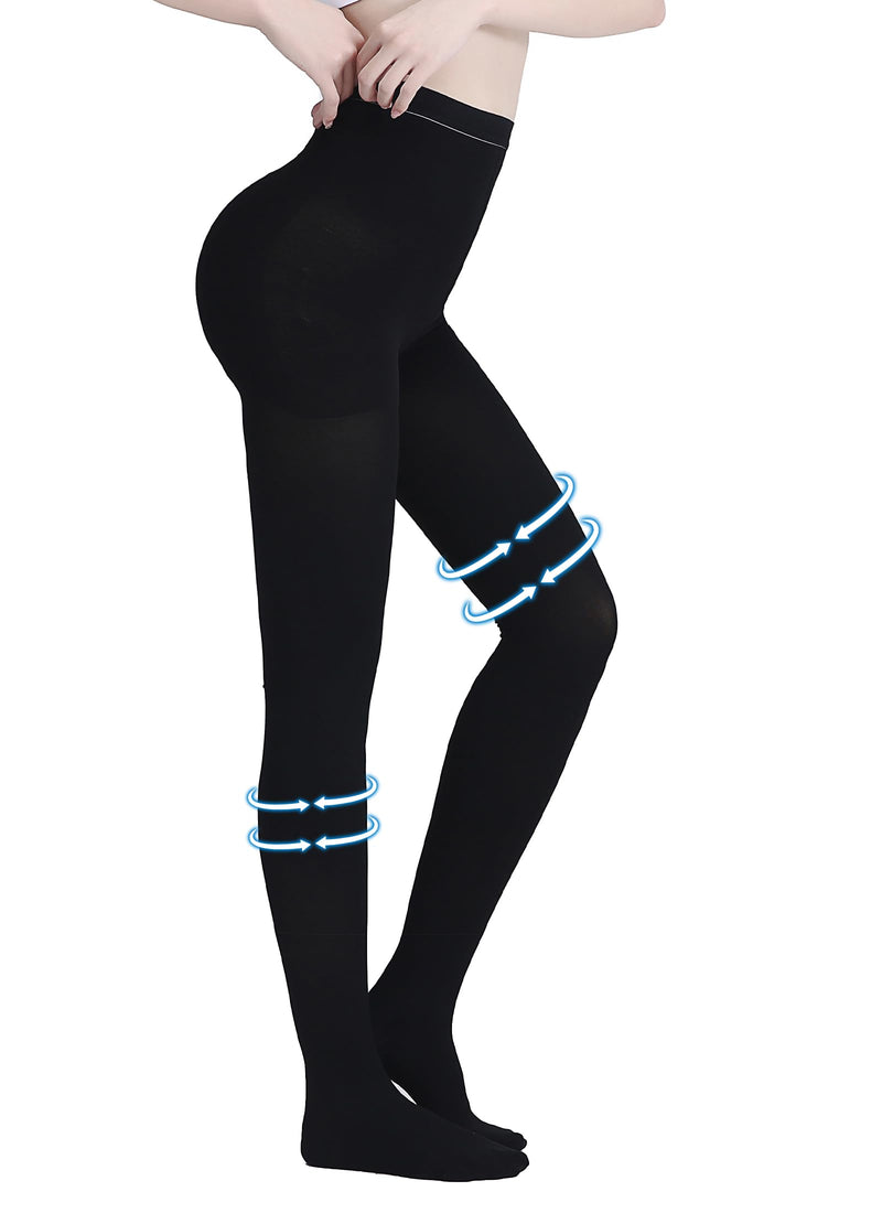 [Australia] - AMZAM® Medical Compression Pantyhose for Women & Men, Closed Toe 15-20 mmHg Graduated Compression Stockings Waist High Support Leggings, Support Hose for Varicose Veins, Edema, Post Surgery, Black L Large 15-20mmhg Close Toe Black 