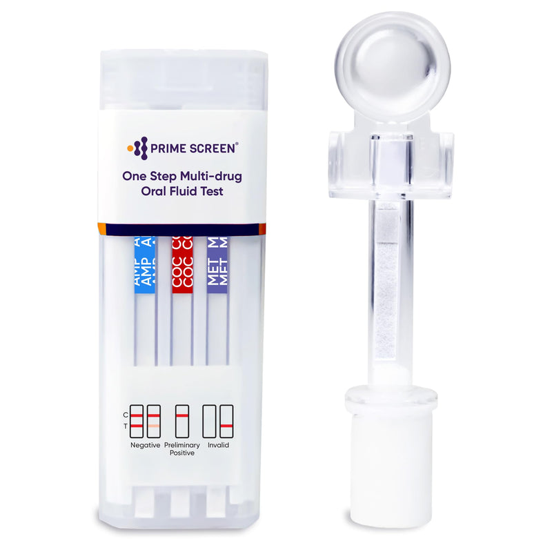 Prime Screen [10 Pack] 6 Panel Oral Saliva Drug Test Kit, Employment and Insurance Testing (AMP, COC, MET, OPI, PCP, THC) - ODOA-166