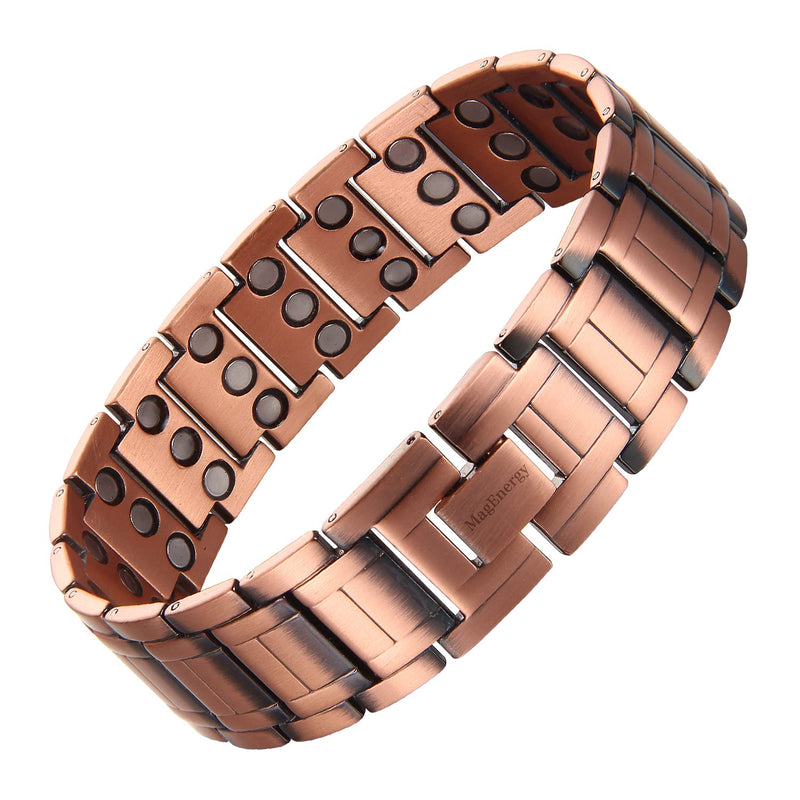 [Australia] - MagEnergy Copper Bracelet for Men 3X Magnetic Bracelets 99.99% Pure Copper Wristband Adjustable Jewelry Gift with Sizing Tool 
