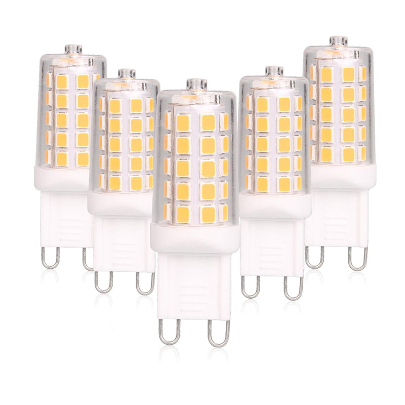 [Australia] - BAOMING G9 LED Bulb Dimmable 4W, 40 Watt T4 G9 Halogen Equivalent, 2700K Soft Warm White, 120V No-Flicker, Chandelier Lighting 450LM (5 Pack) 