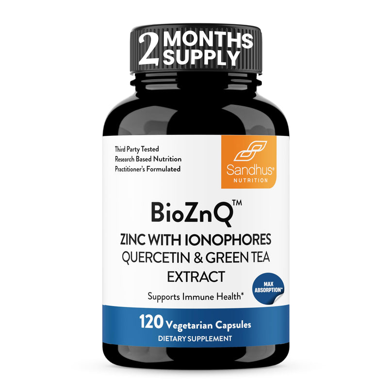 Sandhu's Zinc Supplement with Ionophores| Quercetin & Green Tea Extract for Superior Absorption and High Potency| 800mg Vegetarian Capsules 120 Count (Pack of 1)| Immune Support for Men & Women 120 Count (Pack of 1)