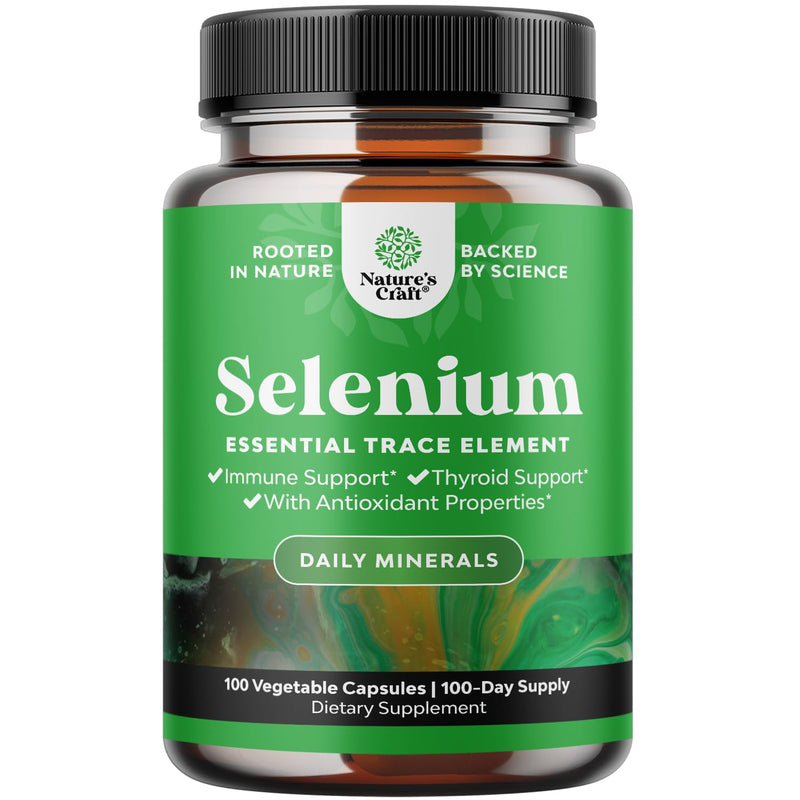 [Australia] - Yeast Free Selenium 200mcg Capsules - High Potency Selenium Supplement for Immunity Antioxidant and Thyroid Support Essential Trace Mineral - Vegan Non-GMO Gluten Free & Made in The US (100 Servings) 