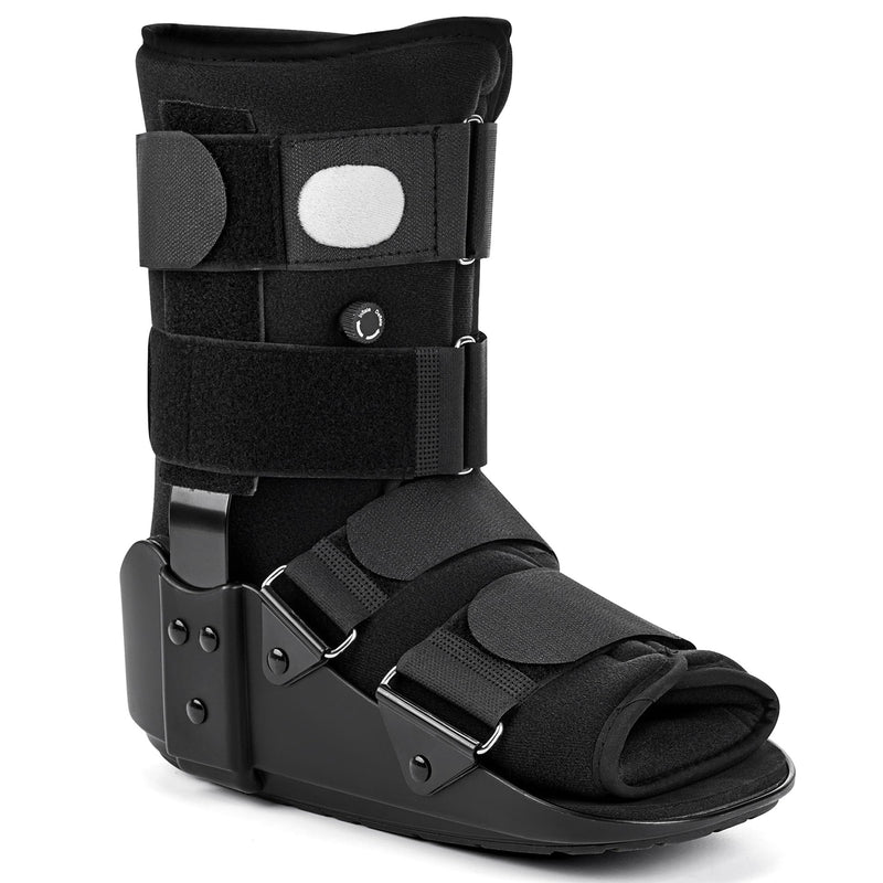[Australia] - Medibot Advanced Walking Boot for Ankle Injuries & Fractures Adjustable Air Splint with Pump, Medium Black, Fits Shoe Size 6-10'', Men and Women 