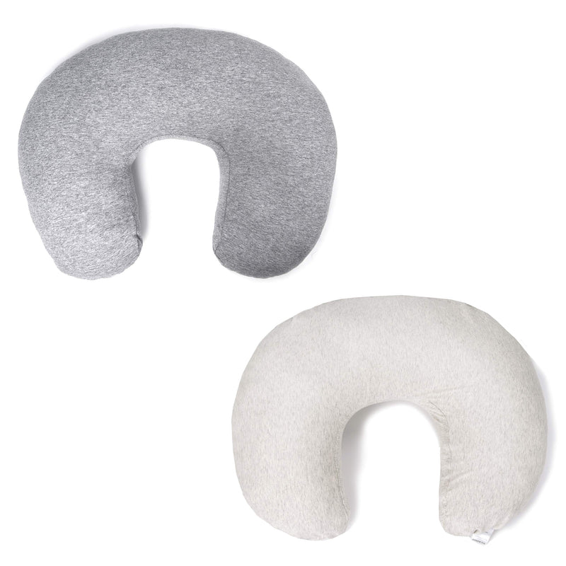 [Australia] - Pro Goleem Nursing Pillow Cover 100% Jersey Cotton 2 Pack Soft Feeding Pillow Slipcover for Breastfeeding Moms Fits Standard Infant Nursing Pillow or Positioner Grey for Boys and Girls 