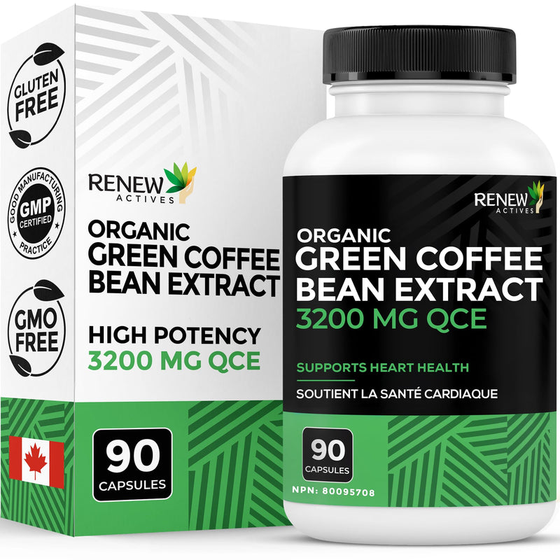 [Australia] - Renew Actives High Potency Green Coffee Bean Extract - 800mg per Serving Green Coffee Bean Extract with 50% Chlorogenic Acid for Antioxidant Benefits - Made in Canada - 90 Vegan Capsules 