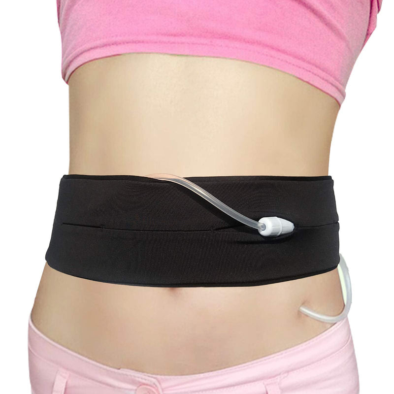 [Australia] - Peritoneal Dialysis PD Belt Catheter Holder Adjustable Abdominal Waist Accessories for Stomach G/Peg/J Feeding Tube Women Men Black, Large 36-50" Large (Pack of 1) 