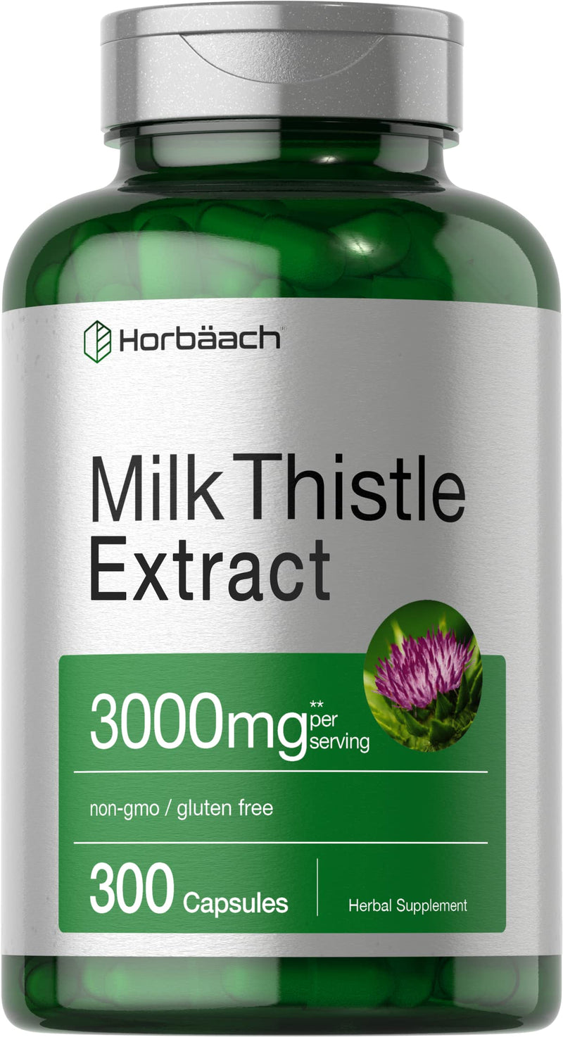 [Australia] - Horb√§ach Milk Thistle Supplement | 3000mg | 300 Capsules | Herbal Extract | Non-GMO, Gluten Free 