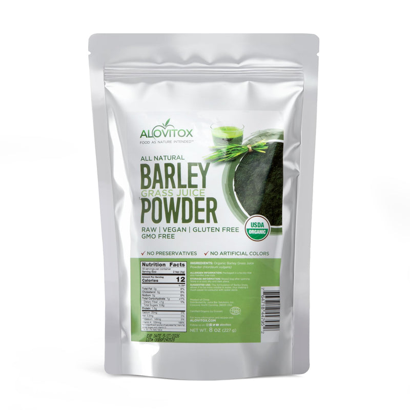 Alovitox Barley Grass Juice Powder: USDA Organic, Raw, 56 Servings | With Chlorophyll, Vitamins, Minerals, Enzymes, Antioxidant and Immune Boosting, All Natural, Gluten-Free, Non-GMO, 8 oz 8 Ounce (Pack of 1)