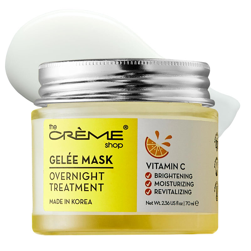 The Crème Shop Korean Skincare | Overnight Gel Mask for Moisturizing and Hydrating, Anti-Aging, Relief facial skin care - 2.36 oz (Vitamin C) 2.36 Ounce (Pack of 1)