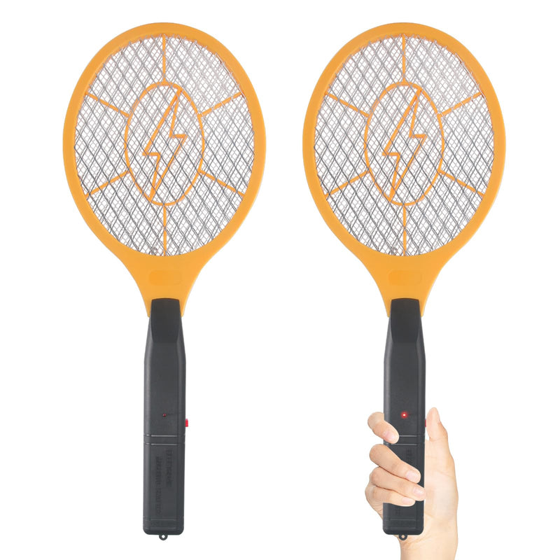 [Australia] - Electric Fly Swatter Handheld Bug Zapper - Indoor Outdoor Zapping Racket for Pest Mosquito & Flies - Battery Powered Safe to Touch with 3-Layer Safety Mesh, standard Size, Pack of 2 2 pcs 