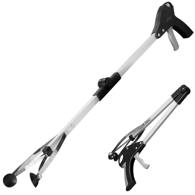 [Australia] - Vive Foldable Suction Reacher Grabber Tool for Elderly (1) - 32 Inches Long Reach Grabber Claw - Pick Up Grab Tool - Reachers for Disabled & Seniors Heavy Duty - Trash, Garbage, Cups Picker Assist 1 