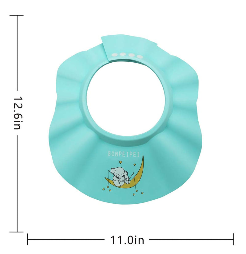 [Australia] - Baby Shower Shampoo Cap 2Pcs Adjustable Safety Eva Bath Visor Accessories Waterproof Soft Hair Washing Guard Bathing Hat for Girls, Boys, Infants, Kids and Toddlers-blue/green Blue and Green 