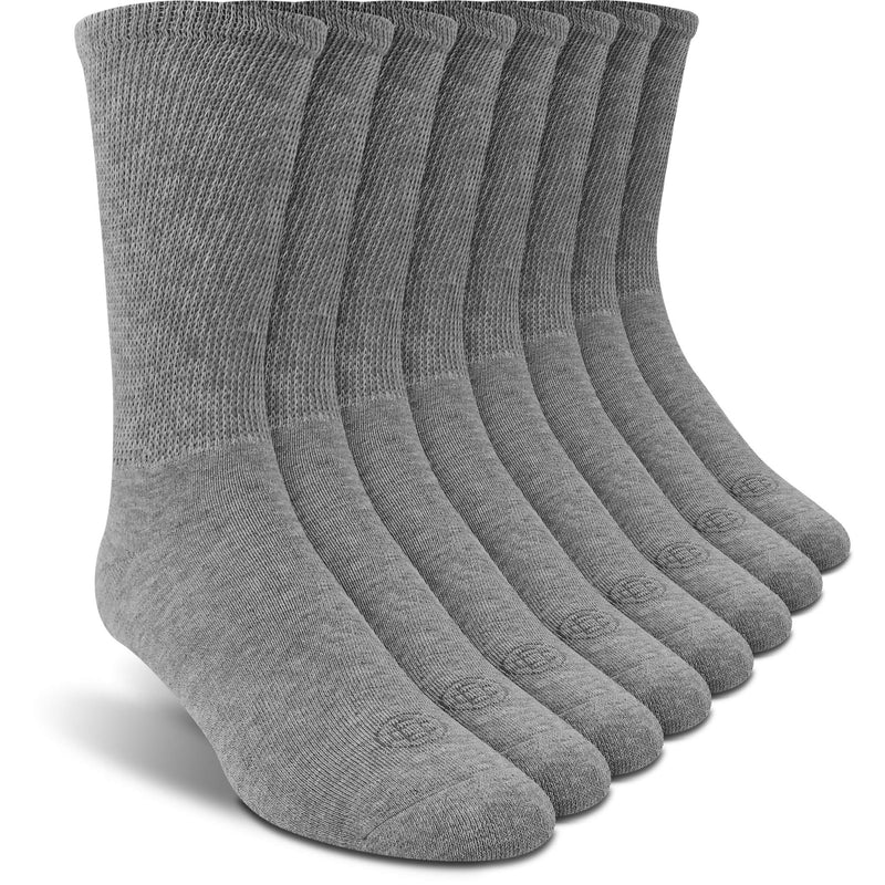 [Australia] - Doctor's Choice Men's & Women's Diabetic Socks, No Show, 4 Pairs, Multiple Sizes Large Grey/Crew 