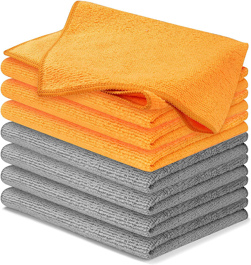 [Australia] - Microfiber Cleaning Cloth - (12x11 inches) High Performance - Ultra Absorbent Weave Traps Grime & Liquid for Streak-Free Mirror Shine - Lint Free Towel - 12x11 Inch (Pack of 8) 