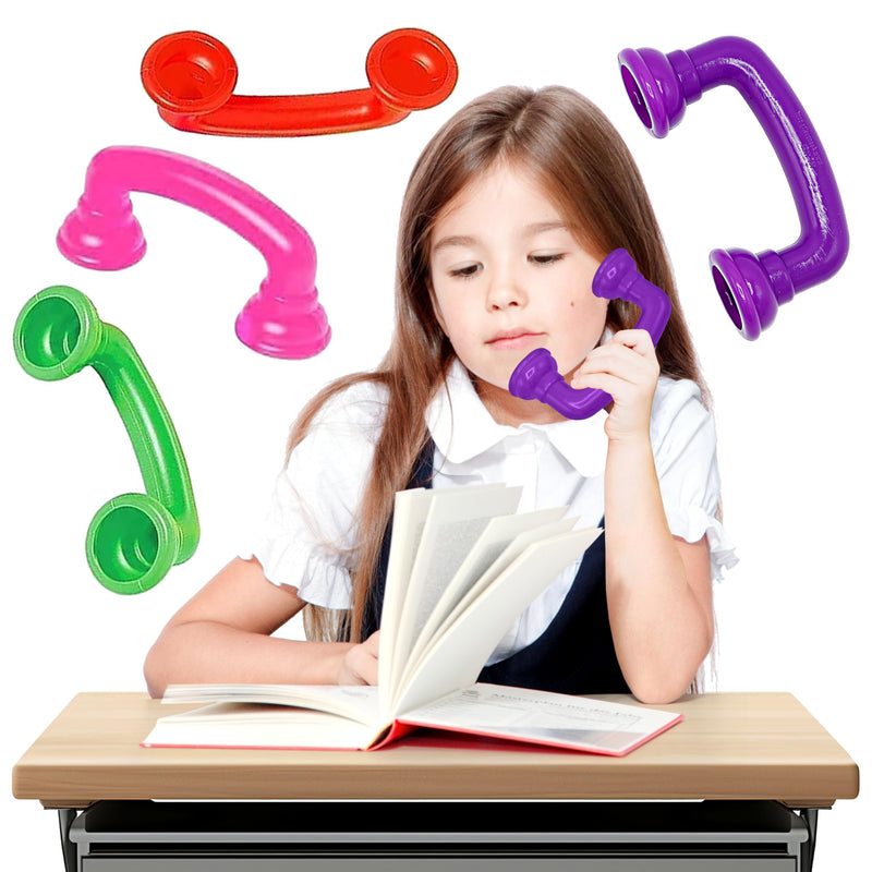 [Australia] - 4E's Novelty Whisper Phones for Reading - Pack of 4 - Auditory Feedback, Hear Myself Sound Phone - Accelerate Reading Fluency, Comprehension & Pronunciation - Speech Therapy Materials Toys 