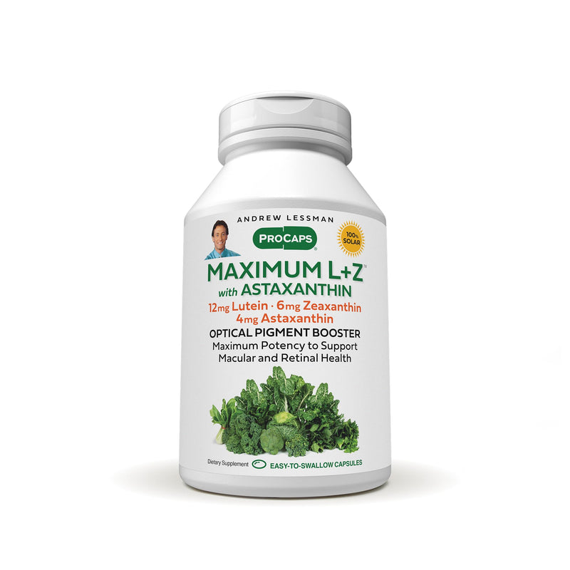 [Australia] - ANDREW LESSMAN Maximum L+Z with Astaxanthin 60 Softgels - 12mg Lutein, 6mg Zeaxanthin, 4mg Astaxanthin. Key Nutrients to Support Eye and Brain Health, and Promote Healthy Vision. 60 Count (Pack of 1) 