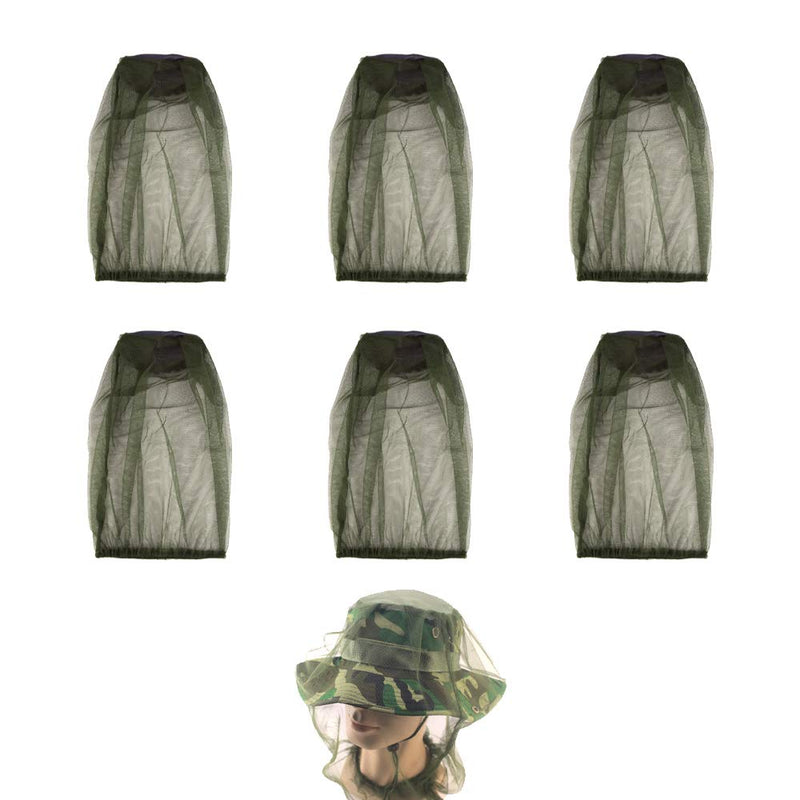 [Australia] - 6Pcs Premium Head Net Face Mesh with Extra Fine Holes, Mosquito Hat Mask Head Cover for Camping Hiking Fishing Protecting from Insect Bug Bee Mosquito Gnats 6pcs 