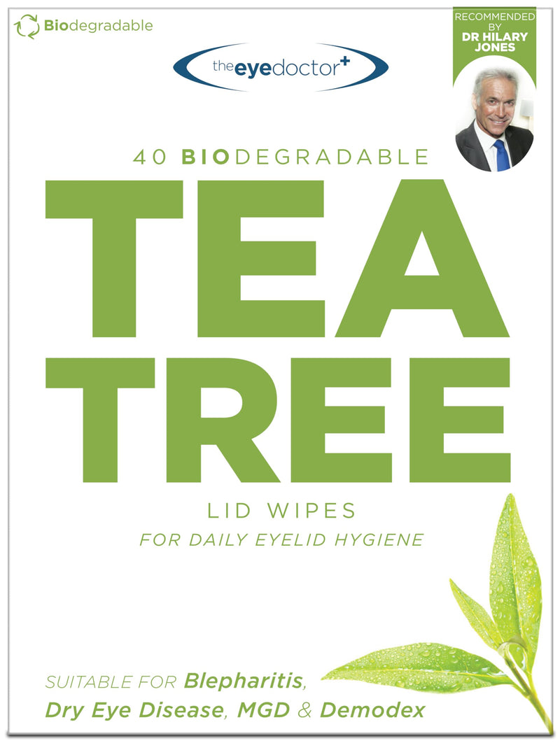 [Australia] - The Eye Doctor Tea Tree Oil Eyelid Wipes - 40 x Single Use Eye Cleaning Wipes for Daily Lid Care - Individual Preservative Free Sensitive Eye Cleaner - Soothes Cleans and Refreshes 40 Count (Pack of 1) Tea Tree Wipes 
