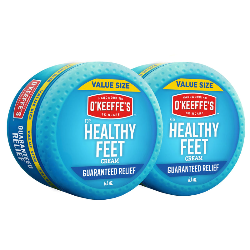 O'Keeffe's for Healthy Feet Foot Cream, 6.4 oz Jar, 2-Pack, Non-Greasy | Repairs Extremely Cracked, Dry Feet, Hypoallergenic, Unscented, Instantly Boosts and Retains Moisture Levels 6.4 Ounce (Pack of 2)