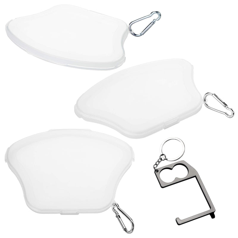 [Australia] - Face Mask Case with Keychain Bundle - Includes TouchKey Door Opener - Waterproof Face Mask Organizer & Mask Storage Case - Portable Mask Holder Box & Mask Bag Keeper (Pack of 3) 