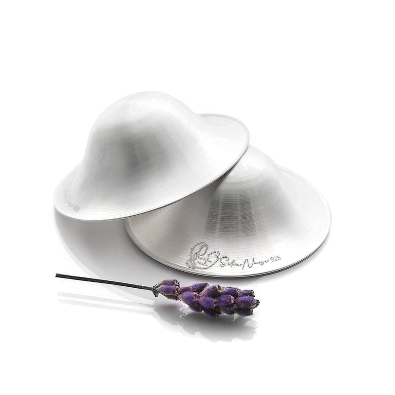 [Australia] - Silver Nursing Cups Nipple Cover Nipple Soother for Newborn Breastfeeding Moms, The Original 925 Silver Nursing Cups 2 Count (Pack of 1) 