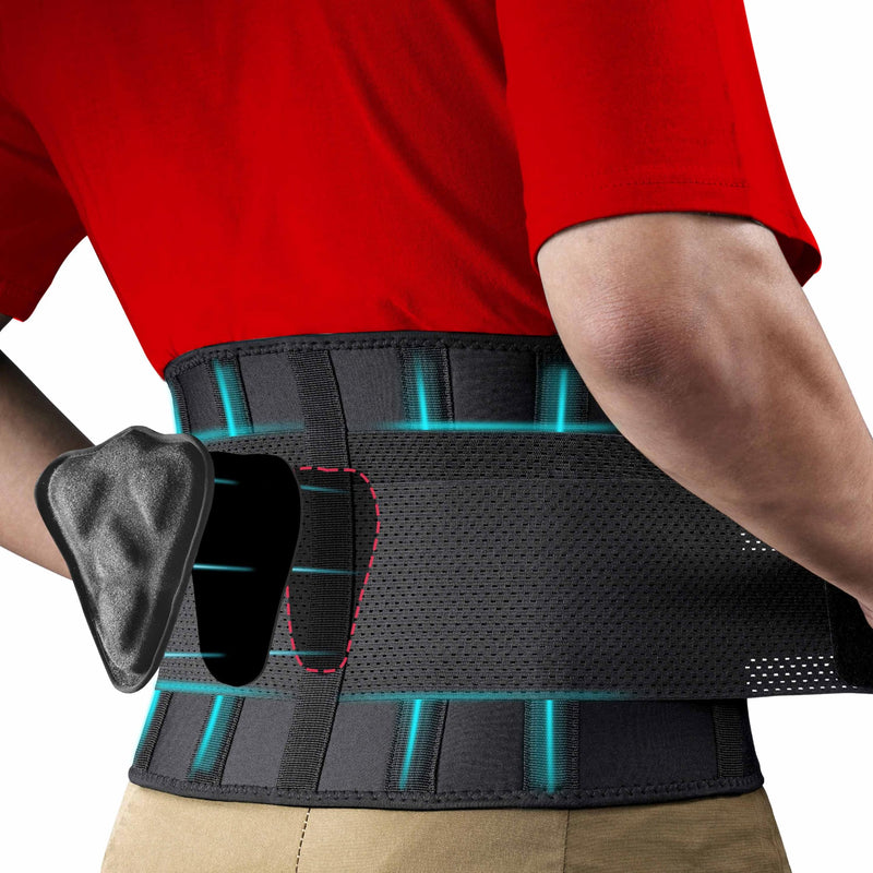 [Australia] - FEATOL Back Brace for Lower Back Pain Relief，Heavy Work Lifting, Sciatica, Herniated Disc with Ergonomically 3D Silicone Pad Men & Women L/XL Large/X-Large (Pack of 1) 3D Pad 