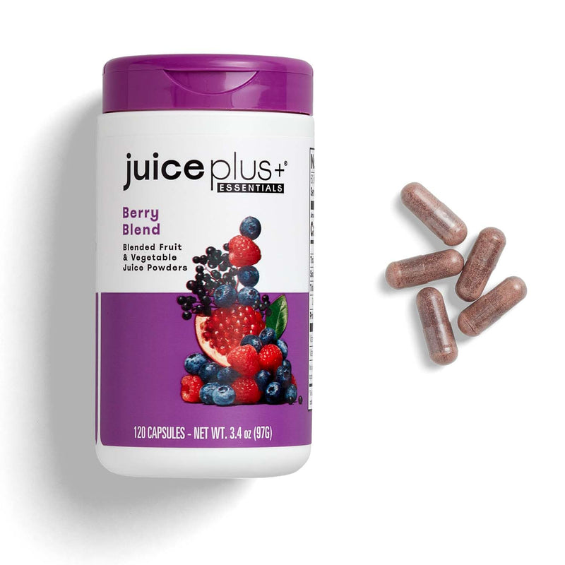 JuicePlus+ Berry Blend - Vegan Whole Food Vitamins - 1 Bottle (60 Servings) | Gluten-Free, Non-GMO & Kosher with Concord Grape, Blueberry & Cranberry; convenient whole-food berry blend