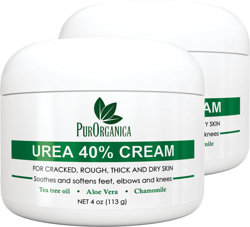 [Australia] - Urea 40% Foot Cream - Made in USA - Corn, Callus and Dead Skin Remover - Moisturizer & Rehydrater - For Thick, Cracked, Rough, Dead & Dry Skin - For Feet, Elbows and Hands - Pack of 2 4 Ounce (Pack of 2) 