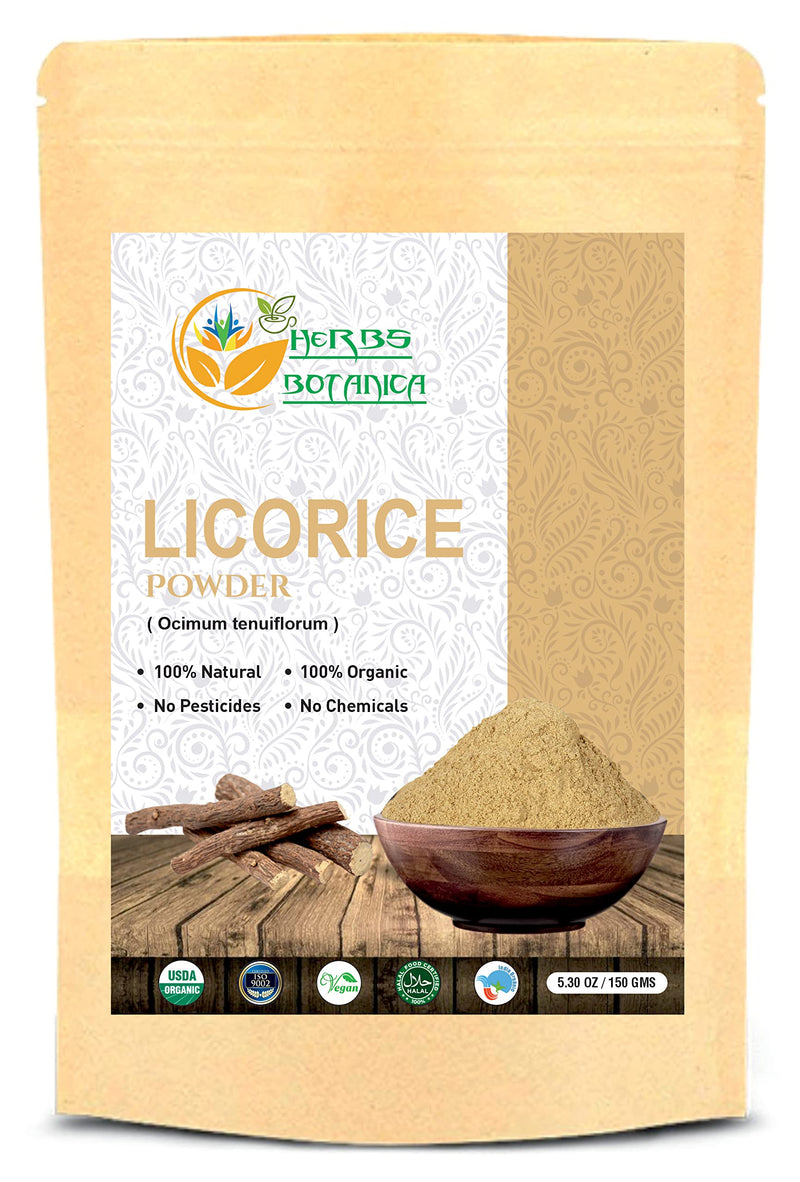 [Australia] - Licorice Root Organic Powder Mulethi Powder Yastimadu Powder (Glycyrrhiza Glabra) for Skin Natural Digestive Aid and Herbal Wellness Supplement 5.5 oz / 150gms 
