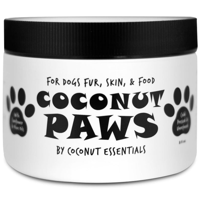 Coconut Paws Coconut Oil for Dogs Skin and Coat, Itching Relief, Hot spot Treatment, Hair Loss, aceite de Coco para Perros | w/Olive & Sunflower Oils | Vet Recommended 8oz - COCONUT ESSENTIALS - PawsPlanet Australia