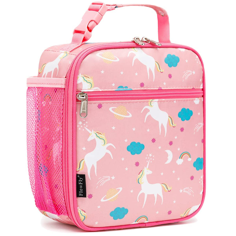 [Australia] - FlowFly Kids Lunch box Insulated Soft Bag Mini Cooler Back to School Thermal Meal Tote Kit for Girls, Boys, Unicorn 