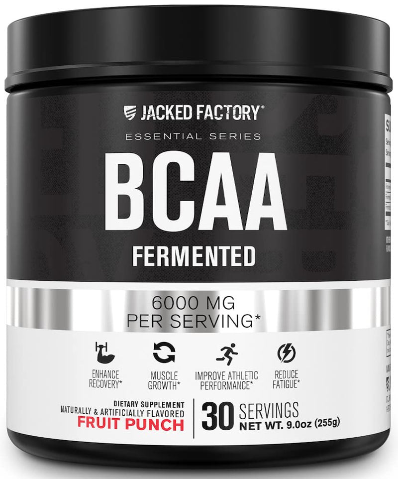 [Australia] - BCAA Powder (Fermented) - 6g Branched Chain Essential Amino Acid Supplement for Improved Muscle Recovery, Reduced Fatigue, Increased Strength, and Muscle Growth - 30 Servings, Fruit Punch 