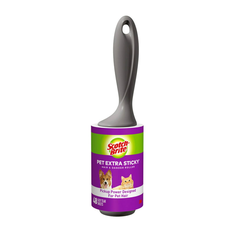 [Australia] - Scotch-Brite Pet Extra Sticky Lint Rollers, 4 Rollers, 48 Sheets Per Roller, 192 Sheets Total 4 Rollers, 192 Sheets 