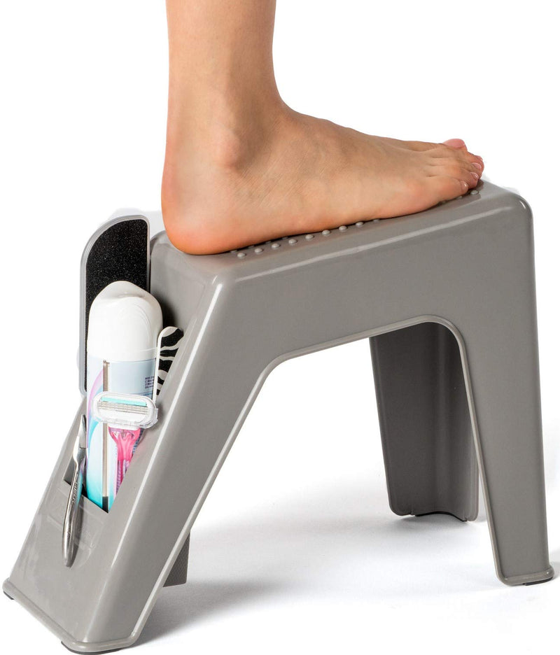 [Australia] - Demi's Home Shower Foot Rest - Pedicure Foot Rest - Grey - (Supplies Not Included) 