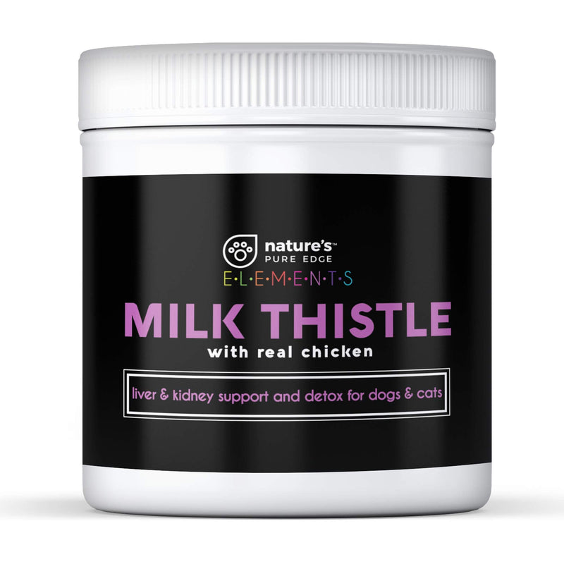 Nature's Pure Edge Milk Thistle Supplement with Real Chicken. Extra Strength Liver and Kidney Detox. Dogs and Cats Love The Taste. Kidney Stone Prevention and Allergy Relief. Large 85 gram jar! - PawsPlanet Australia