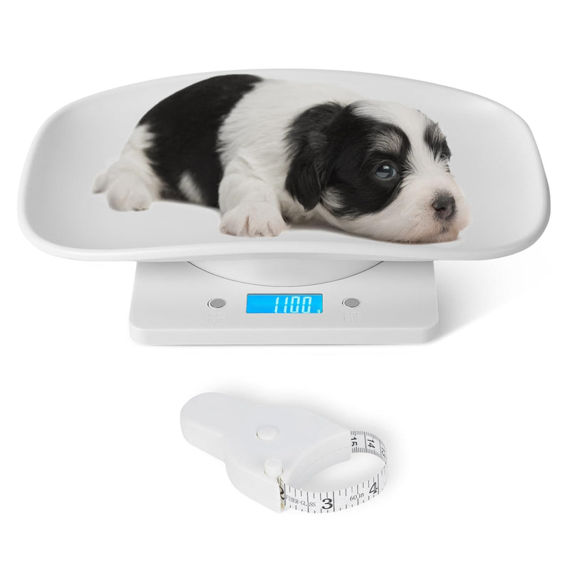 Digital Pet Scale, Multi-Function LCD Scale Digital Weight with Height Tray Measure Accurately, Perfect for Puppy/Kitten/Hamster/Hedgehog/Food, Capacity up to 22 lb, Length 11inch 22lb with tape measure - PawsPlanet Australia