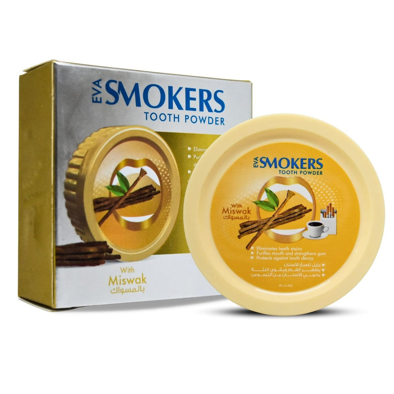 [Australia] - Eva Smokers Tooth Powder with Miswak Flavor Miswak Siwak Natural Herbal Halal for The Beauty and Radiance of Teeth Freshening (1 Pack = 1.41 oz / 40 gm) 