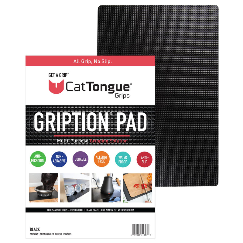 [Australia] - CatTongue Grips Non-Adhesive Anti-Slip Mat - Multi-Purpose Non-Slip Pad for Countertops, Desks, Tables & Workspaces - Ideal Desk Mat, Drawer Liner, Laptop Pad & More (Black, 8‚Äù x 12‚Äù) Black 